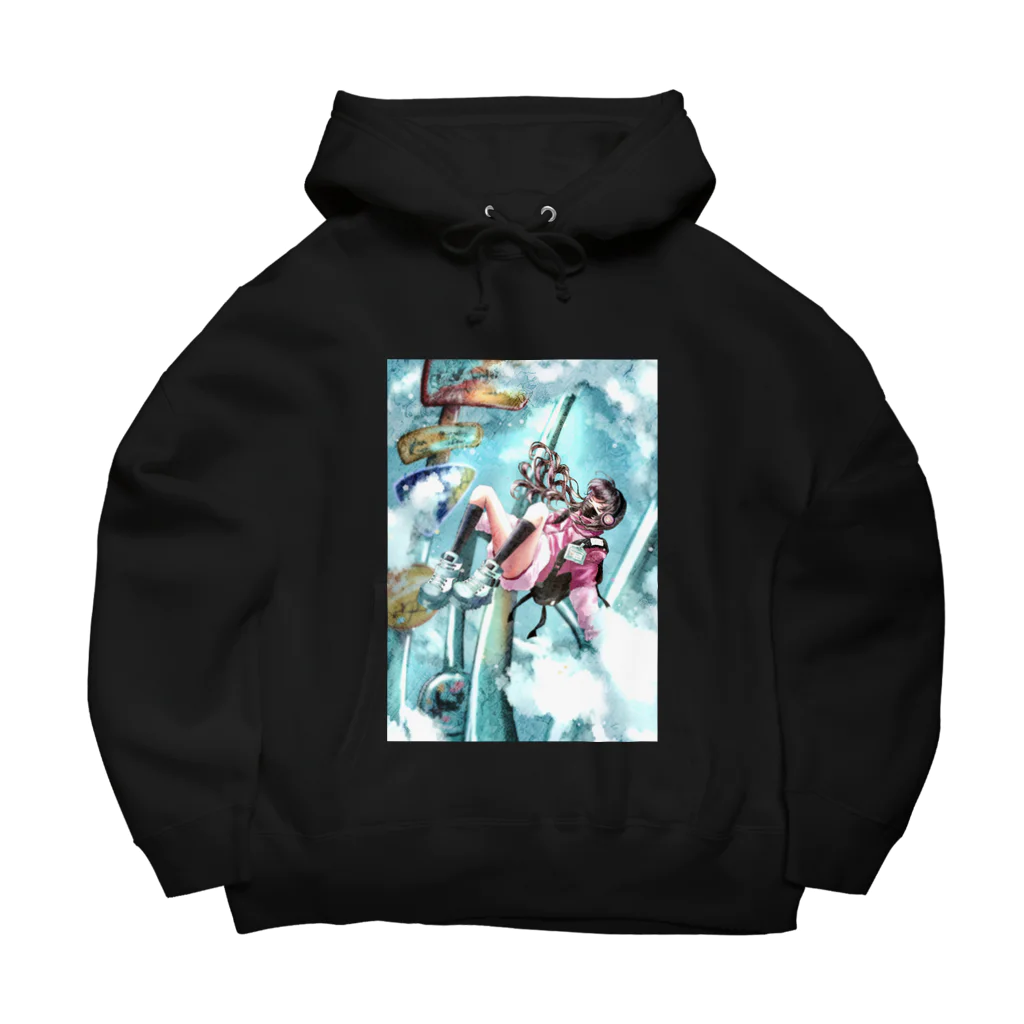 むぎちゃさぼてんの青に浮く Big Hoodie