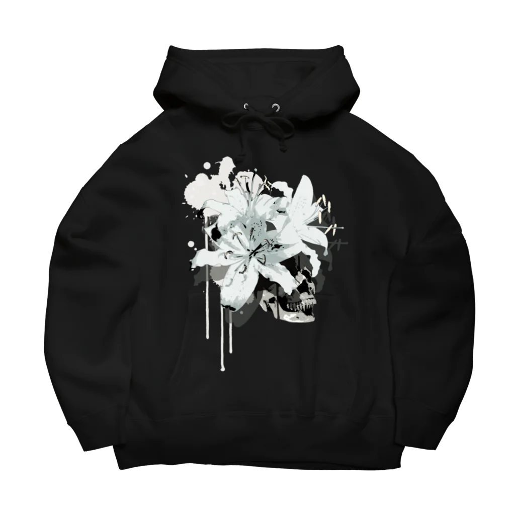 nanaqsaのLily Skull [White] ビッグシルエットパーカー