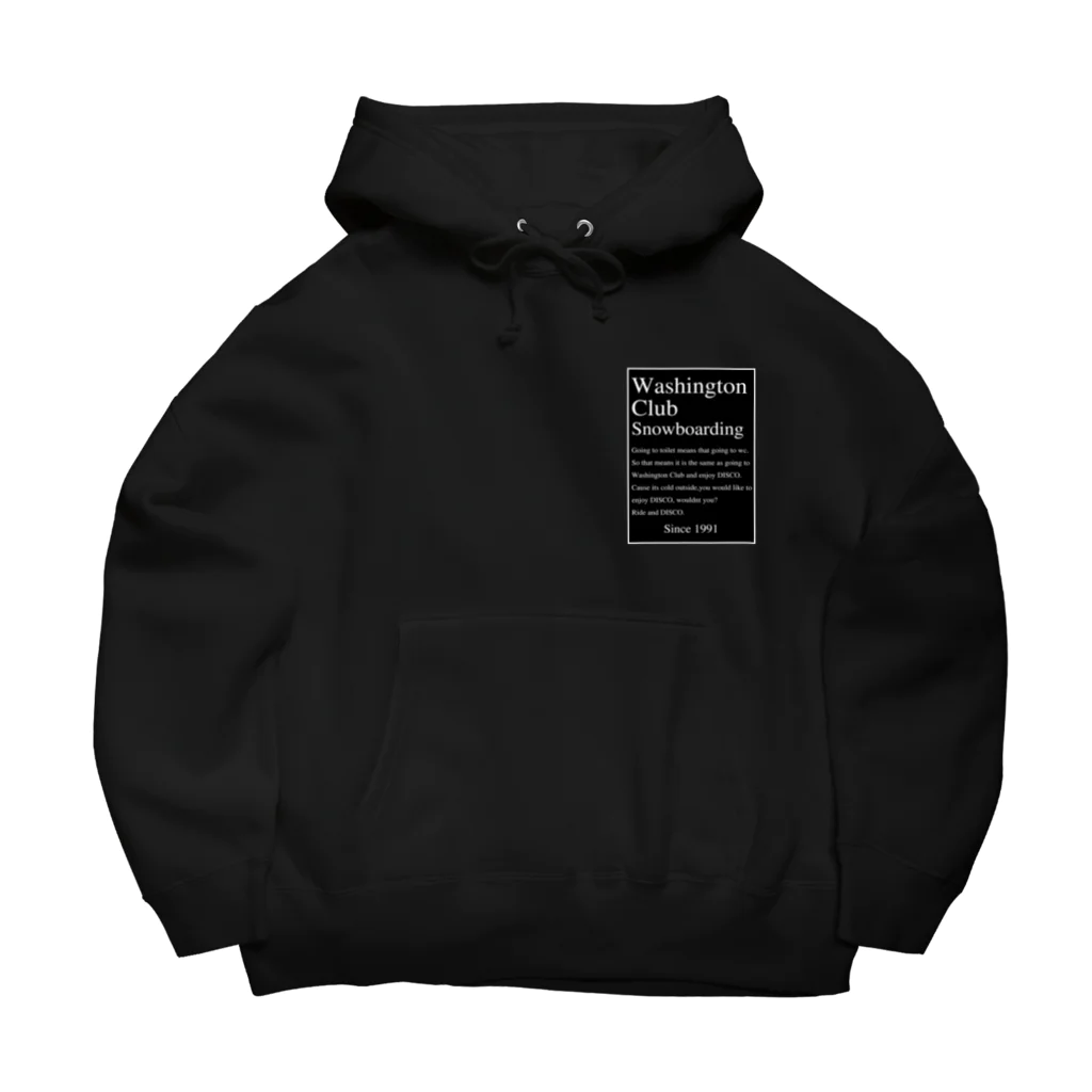 WASHINGTON CLUB SNOWBOARDINGのwc back print hoodie （裏起毛） ビッグシルエットパーカー