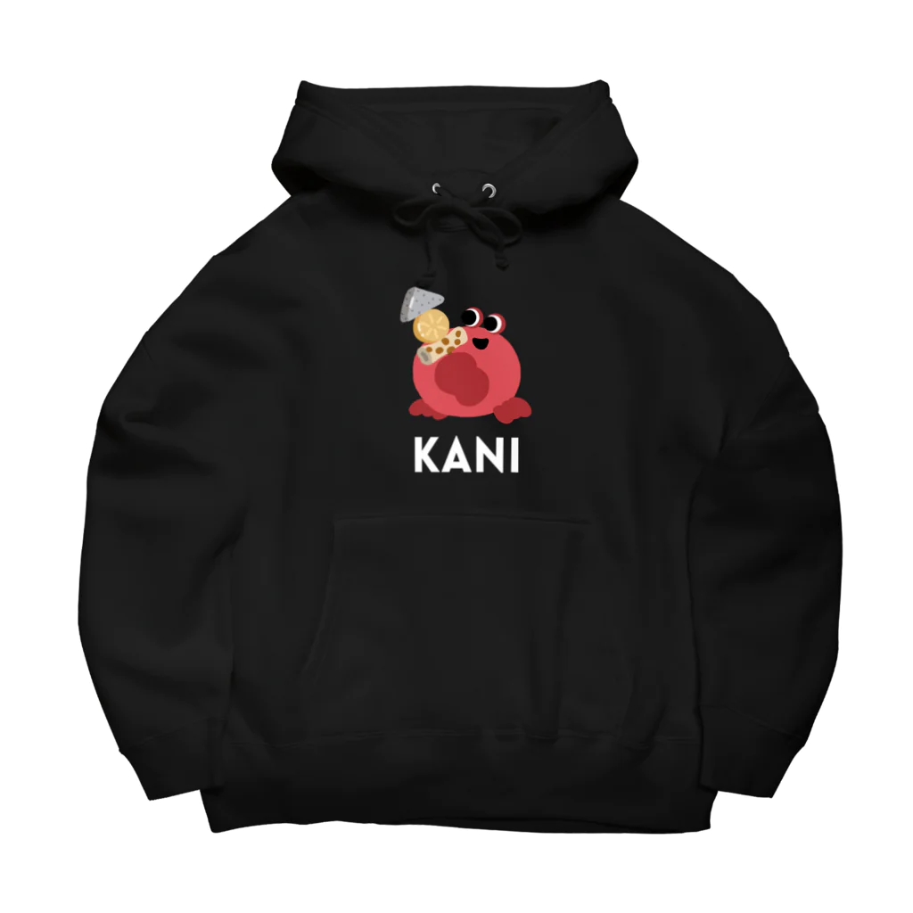 wakai_manamiのおでんを持つカニ〈ブラック〉 Big Hoodie