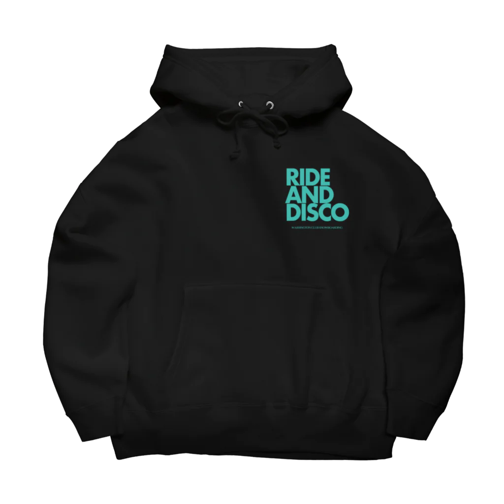 WASHINGTON CLUB SNOWBOARDINGのRIDE AND DISCO(blue) Big Hoodie