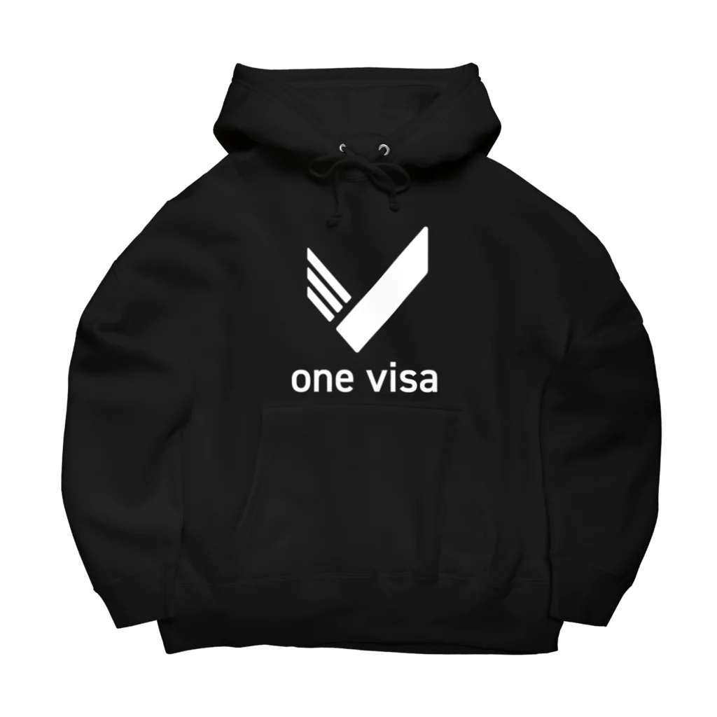 one visa 公式グッズのone visa logo white ビッグシルエットパーカー