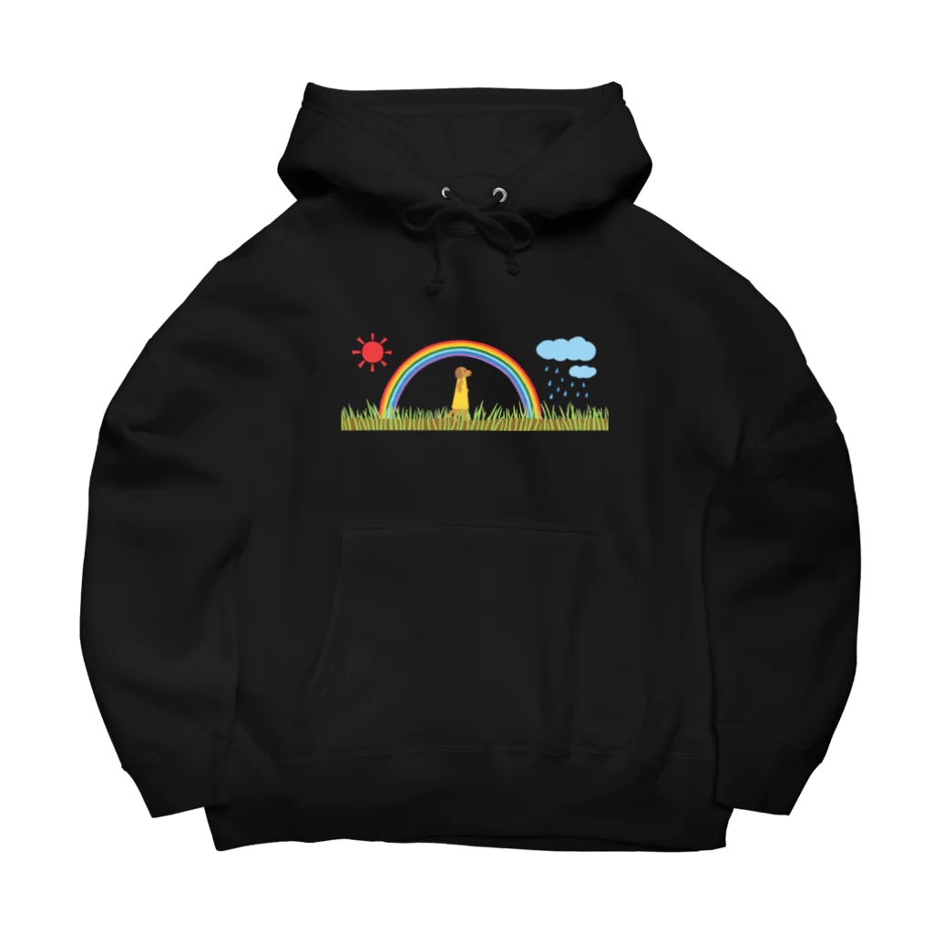 ワンこよみ時々ネコのお天気と虹 Big Hoodie