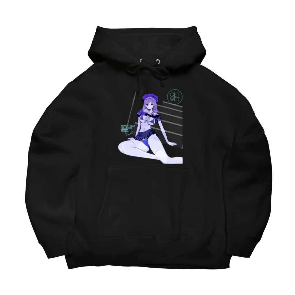 loveclonesのGET WET セーラーガール マリンブルー Big Hoodie