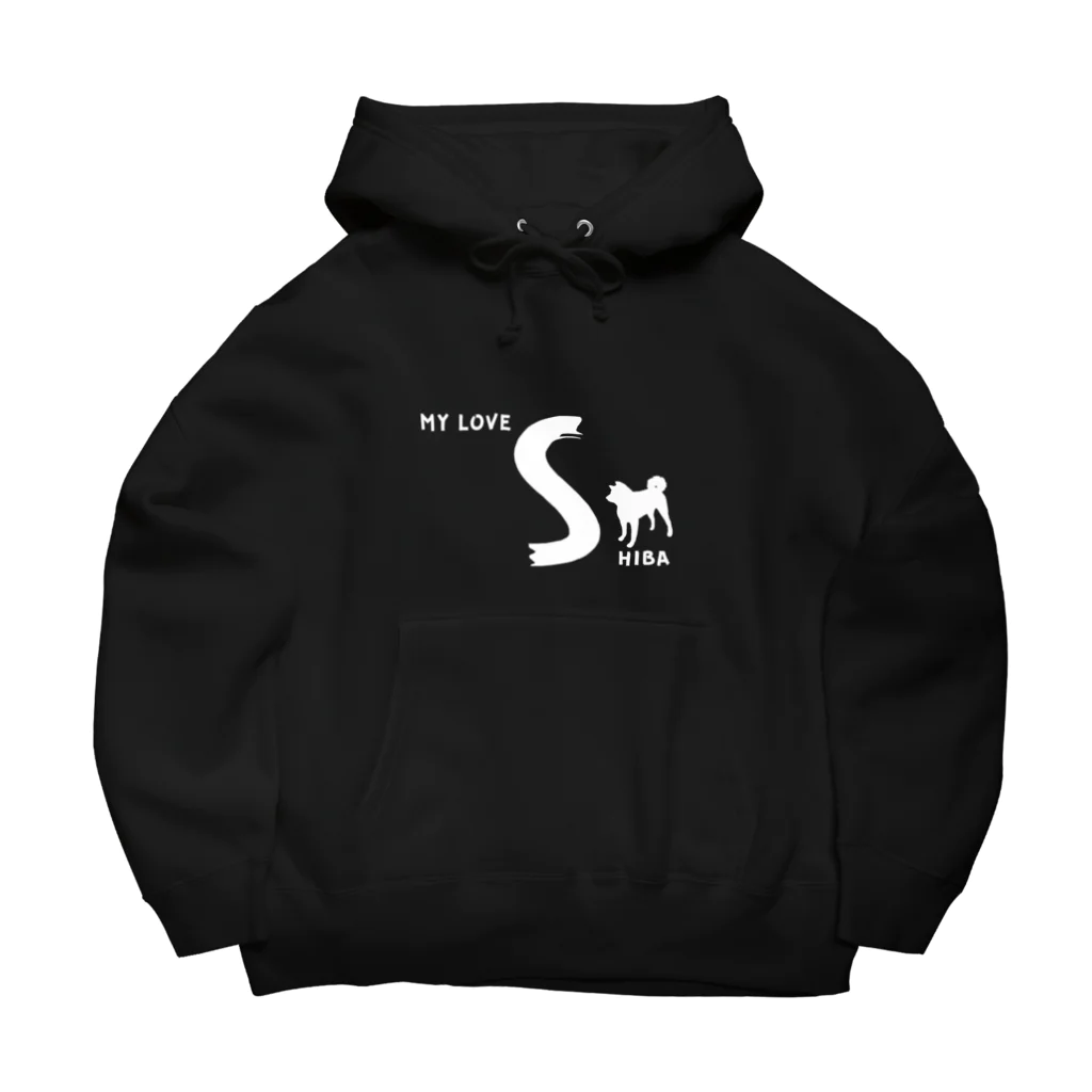 onehappinessのMY LOVE SHIBA（柴犬）　ホワイト Big Hoodie