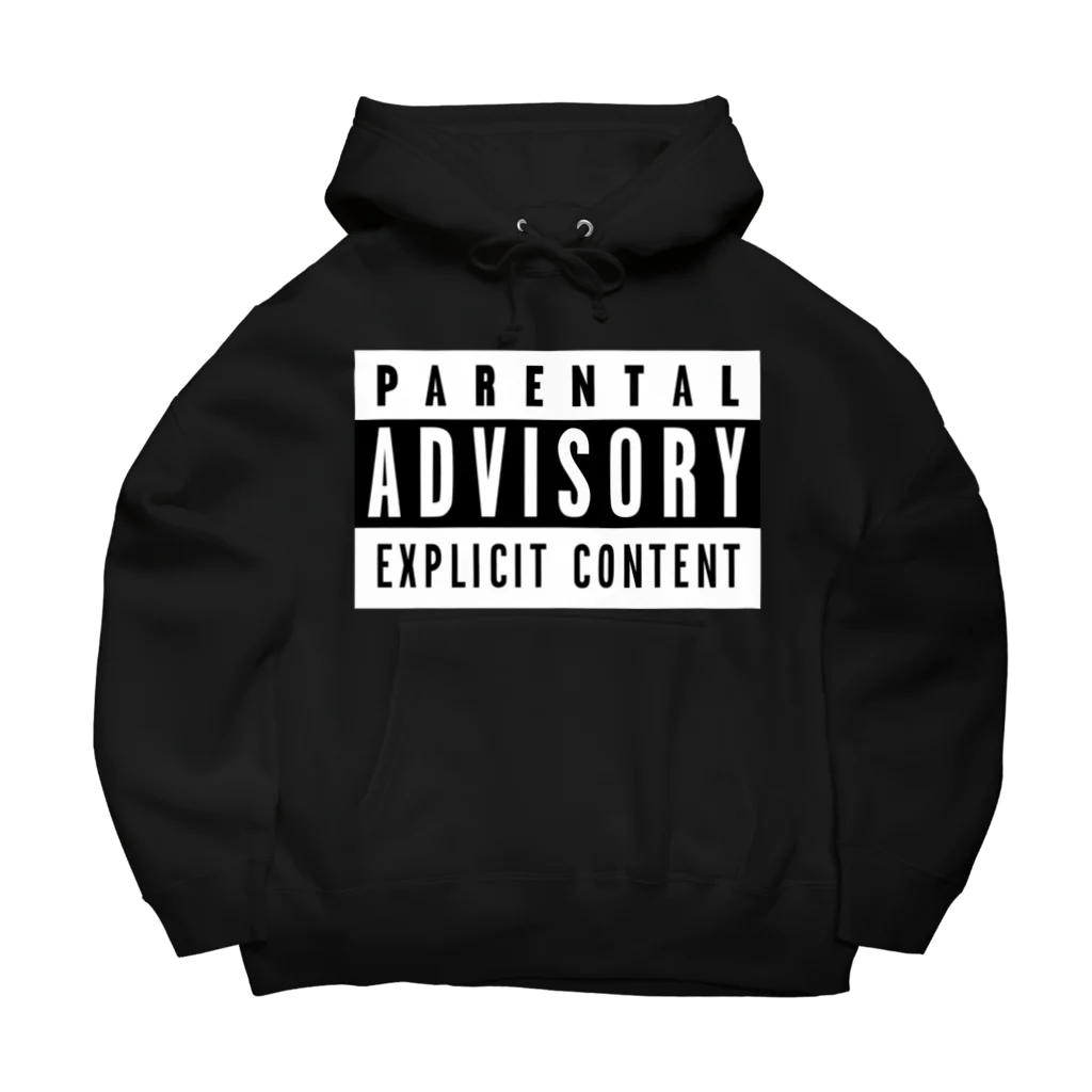 DRIPPEDのPARENTAL ADVISORY 白黒 反転色ロゴTシャツ Big Hoodie