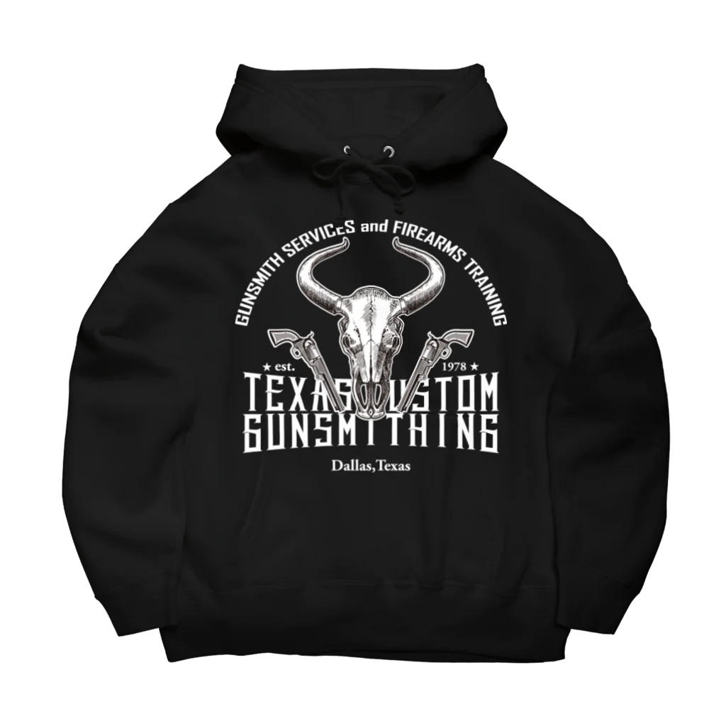 TEXAS CUSTOM GUNSMITHINGのTEXAS CUSTOM GUNSMITHING BULL SKULL_No.4 WHITE ビッグシルエットパーカー