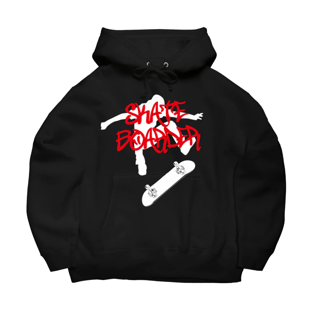 DRIPPEDのSKATEBOARDER-スケートボーダー-白ロゴ Big Hoodie