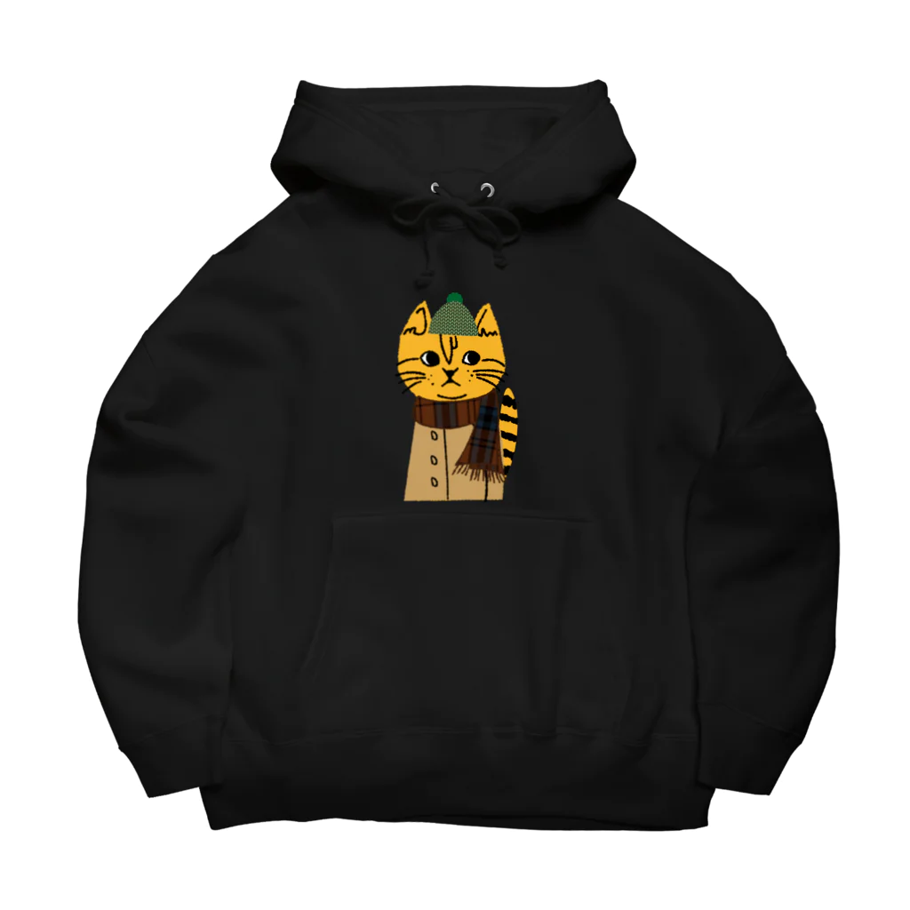 mapechiのトラネコしまお、冬の装い Big Hoodie