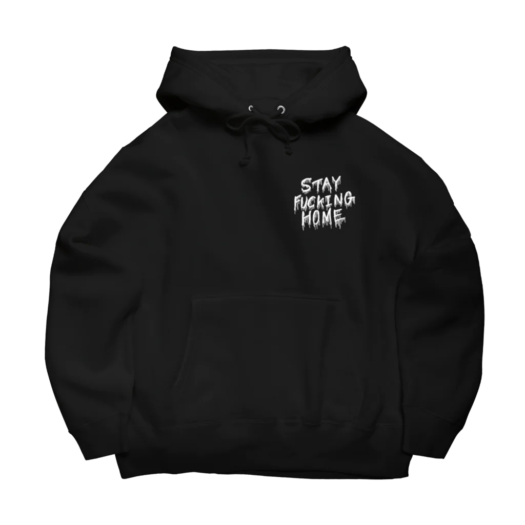 バイク好きのTシャツ屋のSTAY FUCKING HOME(白枠) ビッグシルエットパーカー