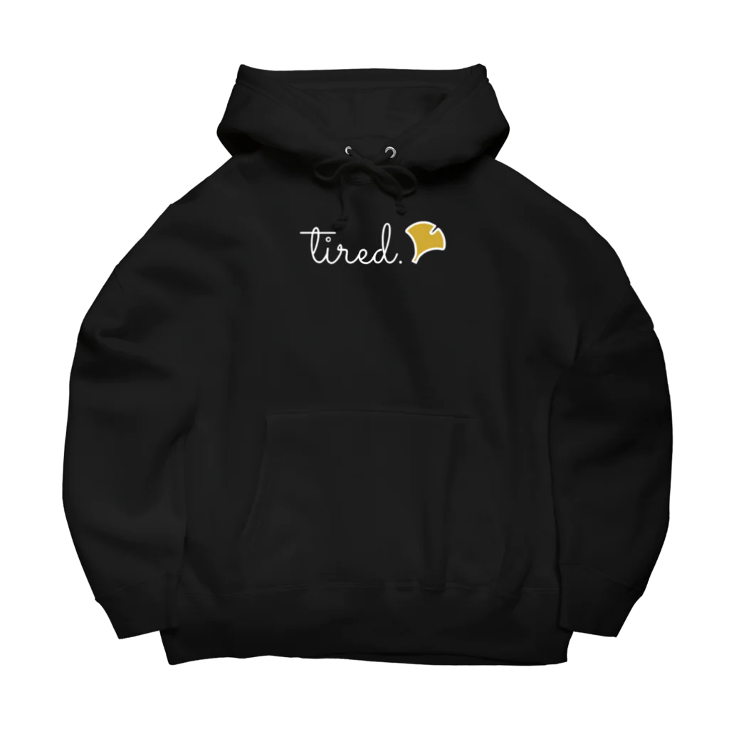 tired.の【オータム】ロゴBホワイト Big Hoodie