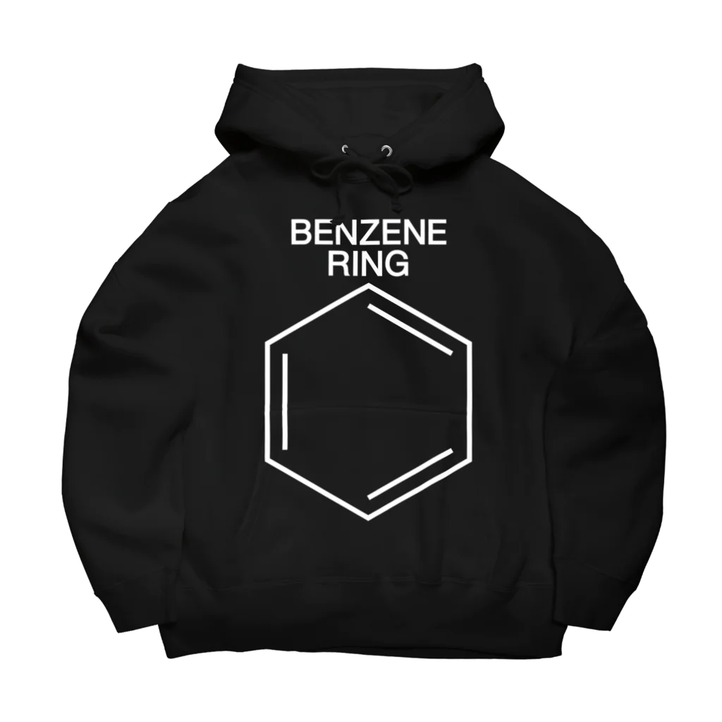 DRIPPEDのBENZENE RING-ベンゼン環の構造式-白ロゴ ビッグシルエットパーカー