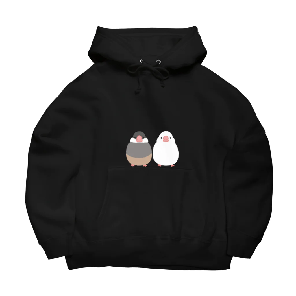 雛乃の文鳥グッズ屋さんの仲良し文鳥さんシリーズ Big Hoodie