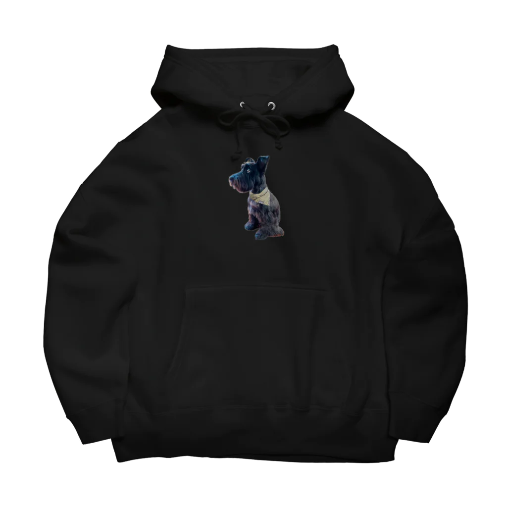 KURO のおすわりKURO シュナウザー 黒い犬 dog クロ Big Hoodie