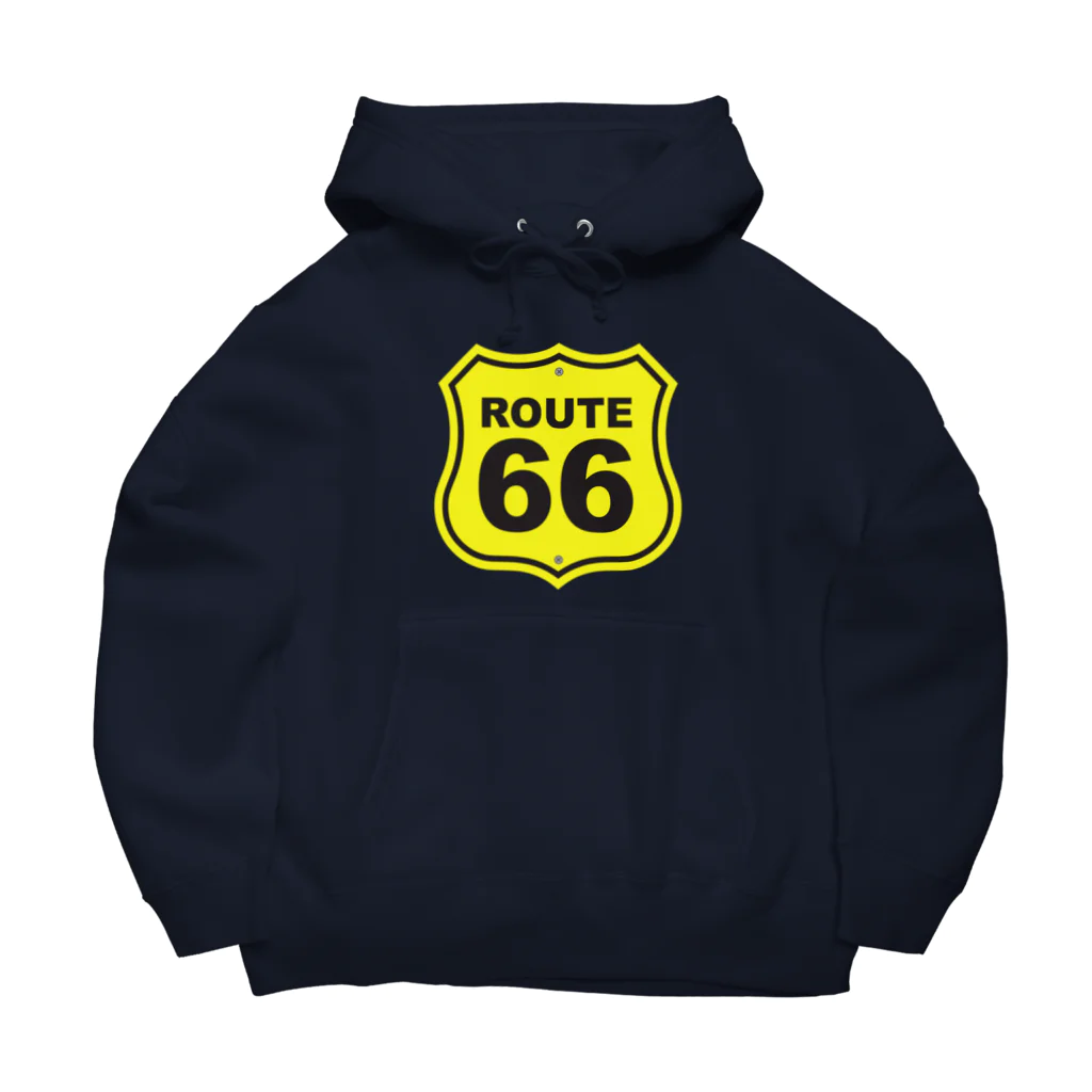 アロハスタイルハワイのU.S. Route 66  ルート66　イエロー ビッグシルエットパーカー