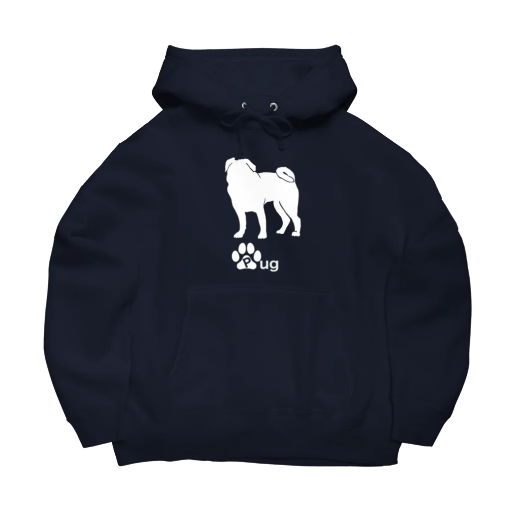 bow and arrow のパグ犬 Big Hoodie