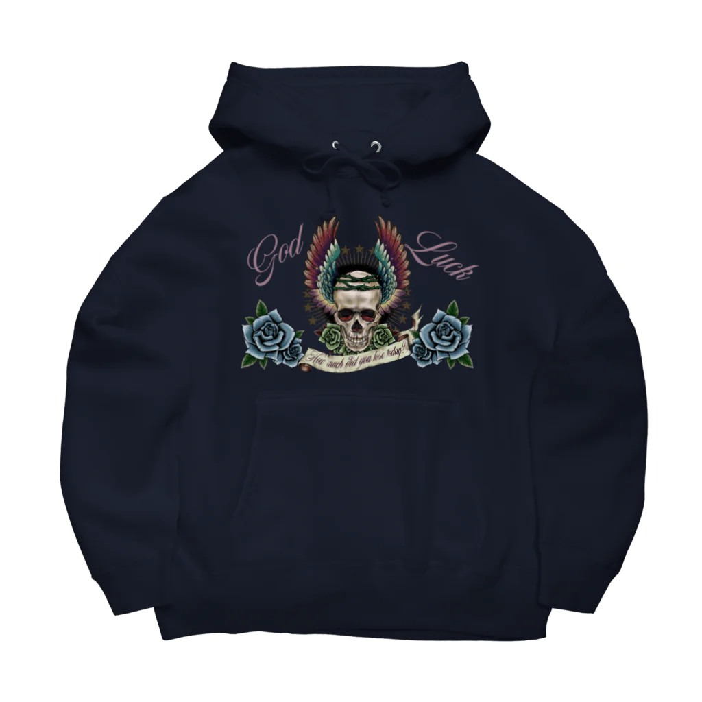 GOD LUCK💀to youの青薔薇スカル💀🌹 Big Hoodie