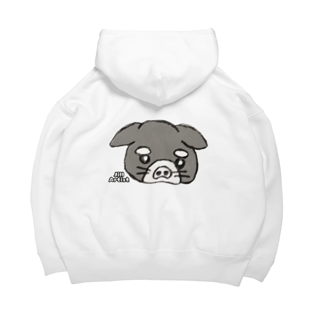 【ホラー専門店】ジルショップの犬＊イラスト＊鉛筆画＊絵＊ブサカワ Big Hoodie