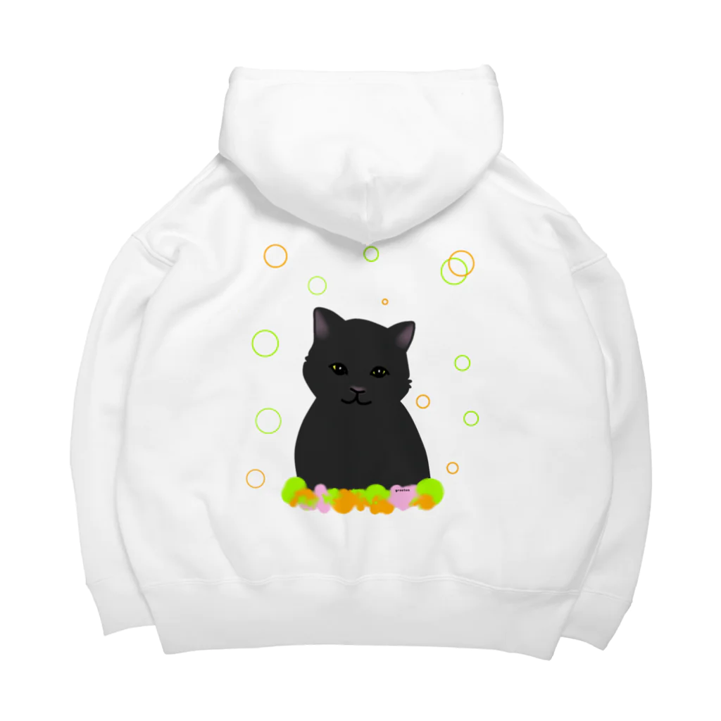 greetenの癒し猫 黒猫 Big Hoodie