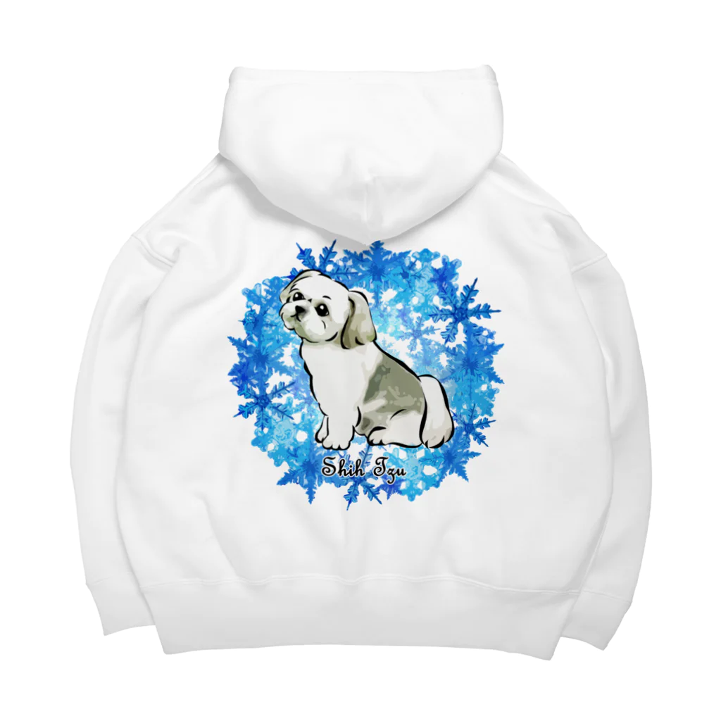 犬グッズの店しえるぶるーの冬のリース　雪の結晶　シーズー Big Hoodie