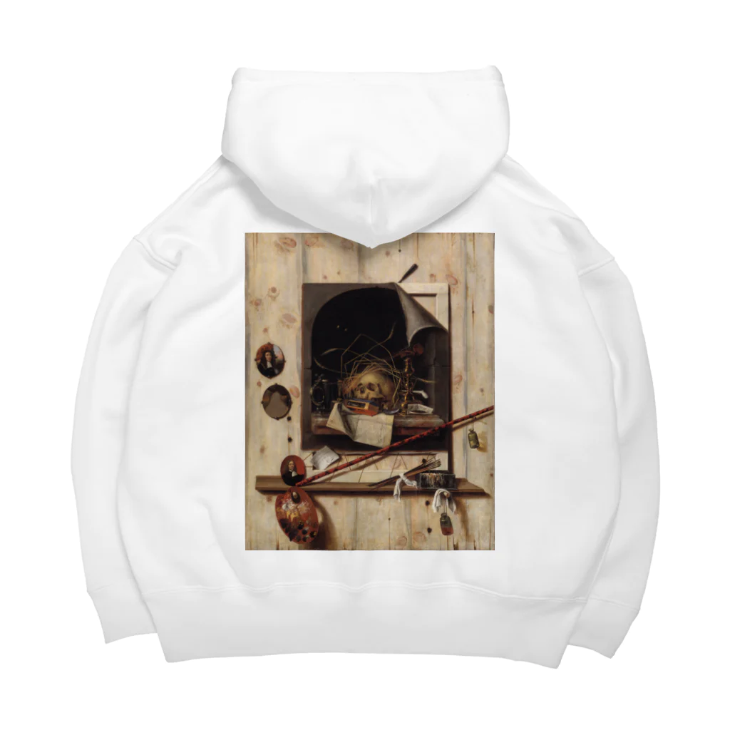 世界美術商店のヴァニタス画のあるアトリエの壁 / Trompe l'oeil with Studio Wall and Vanitas Still Life Big Hoodie