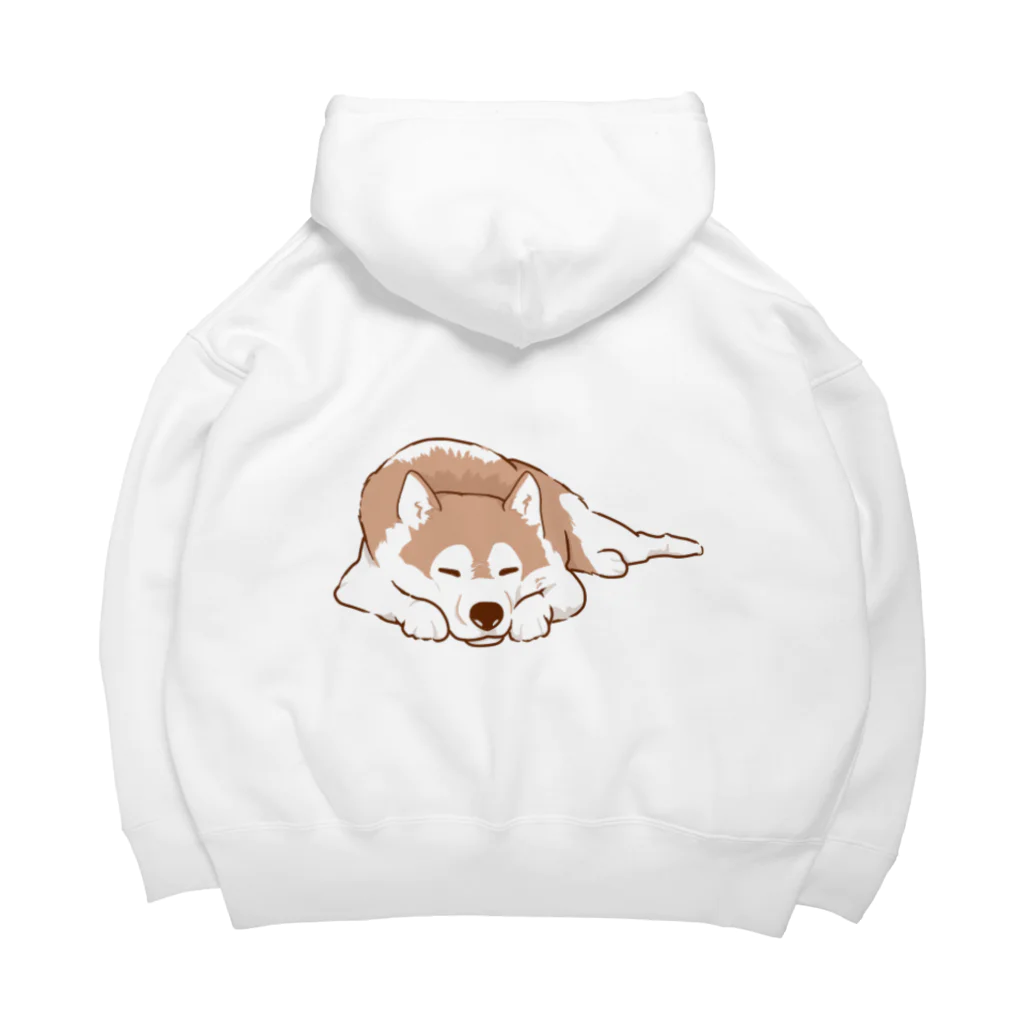 WANPU  by YUn.のチョコカラー　眠るハスキー　 Big Hoodie