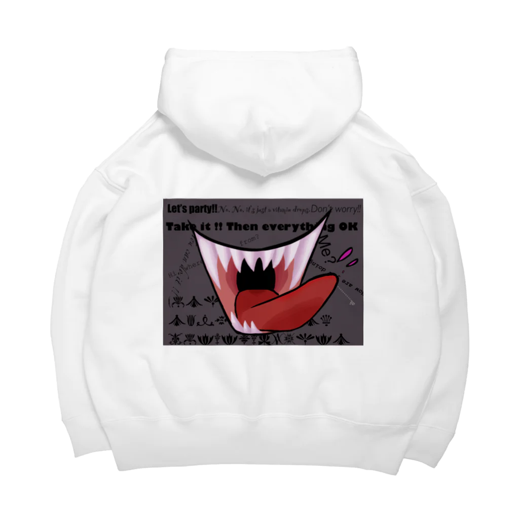 -kawazu-の【背面】demon mouth Big Hoodie