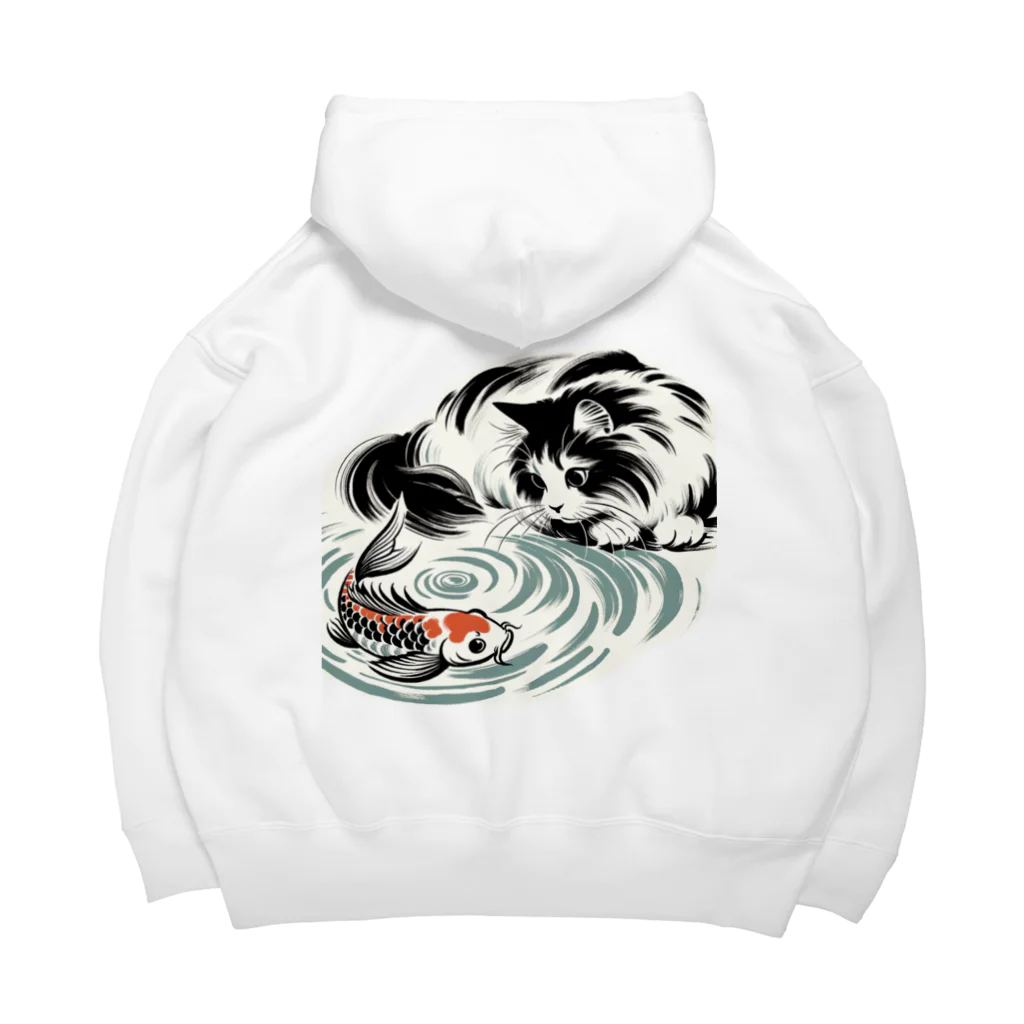 MakotOの猫と鯉（水墨画風） Big Hoodie