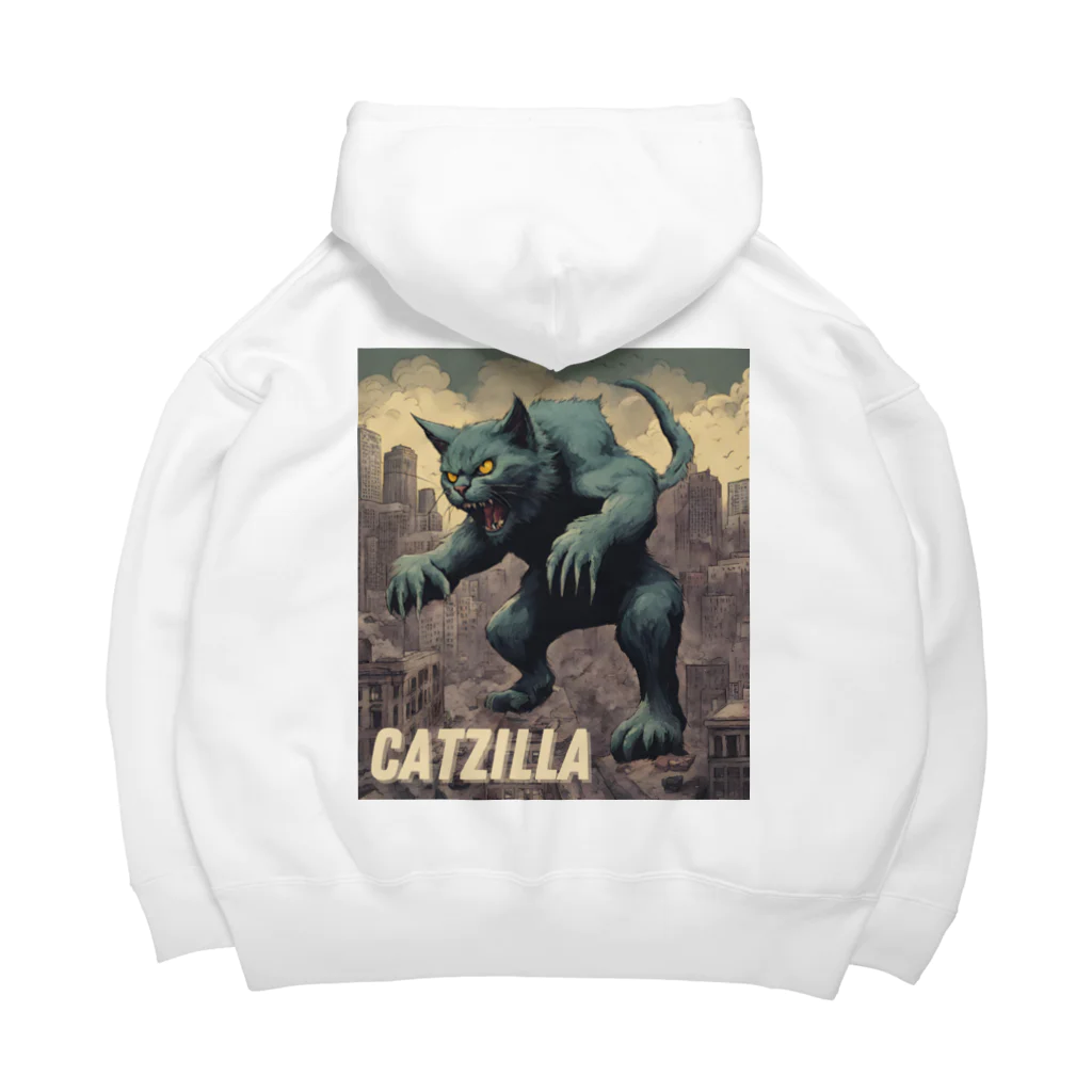 HappyFaceMarketのゴジラになりたい猫 CATZILLA Big Hoodie