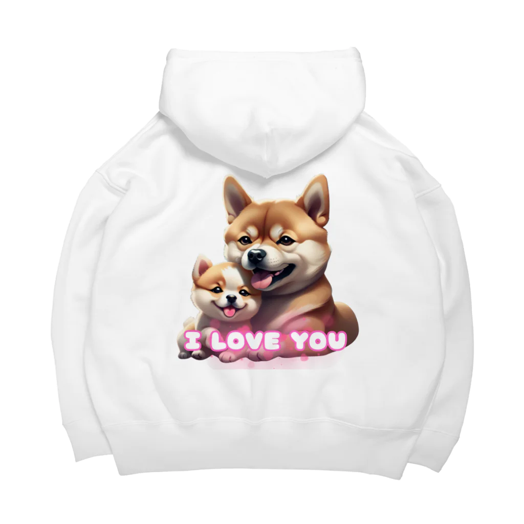 Carl.FamilyのＩLOVEわんちゃん【柴犬】 Big Hoodie