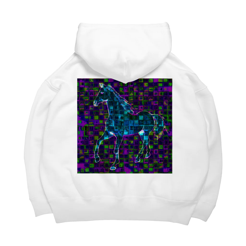 水草のデジタルでアートな馬 Ⅱ Big Hoodie