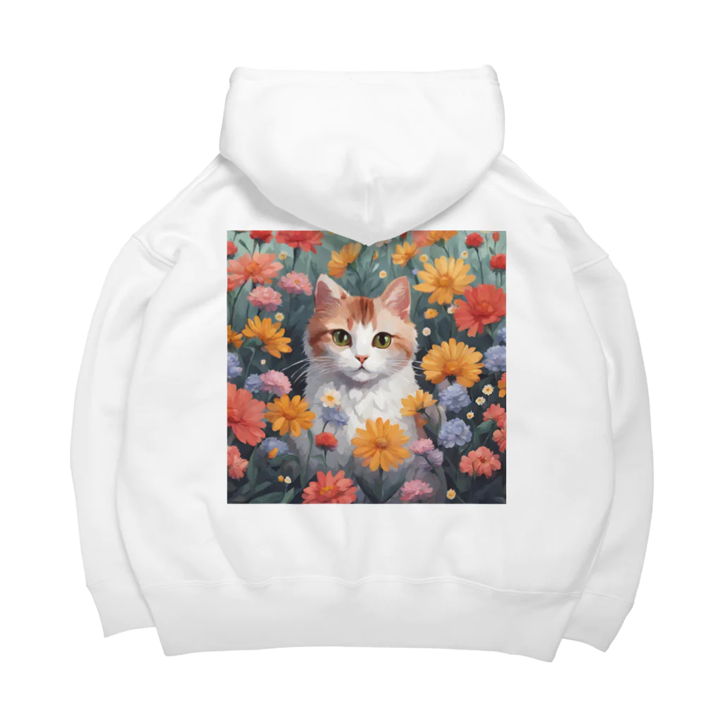 FLOWERアニマルのロココFLOWERキャットコスモス Big Hoodie