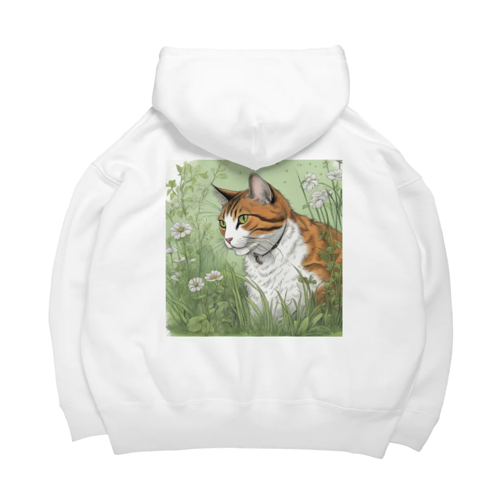 にゃんこーねこの草の中の猫 Big Hoodie