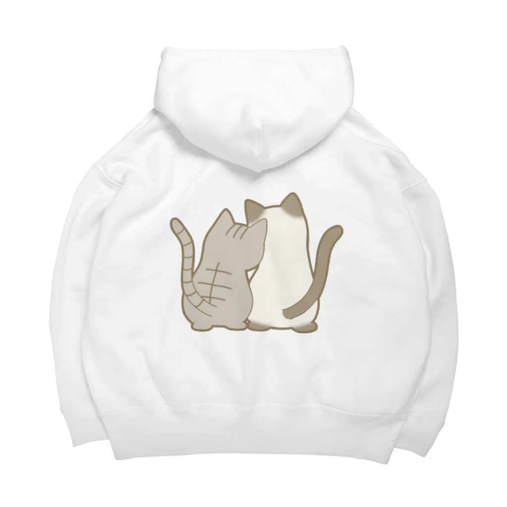 かわいいもののおみせ　いそぎんちゃくの表裏印刷　仲良し猫　鯖トラ&ポインテッド Big Hoodie