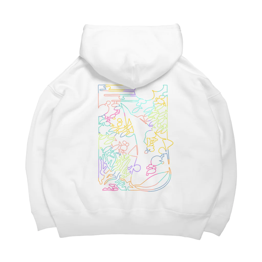 blanco_blancoのひとふでの海（ネオン） Big Hoodie