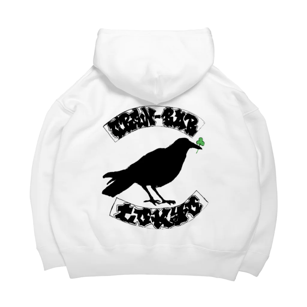 CROW_BAR_NETWORKのビッグシルエットパーカー ホワイト Big Hoodie