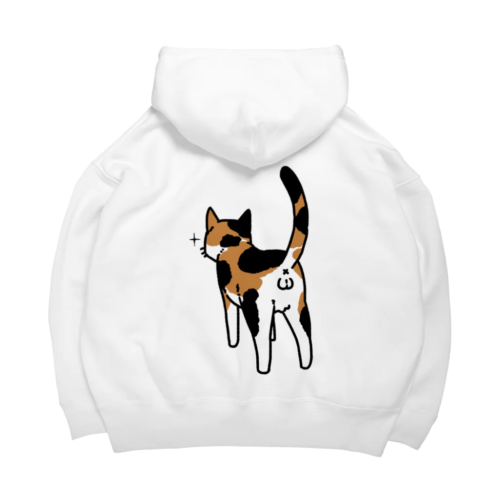 Riotoのねこけつω（三毛猫、背面） Big Hoodie