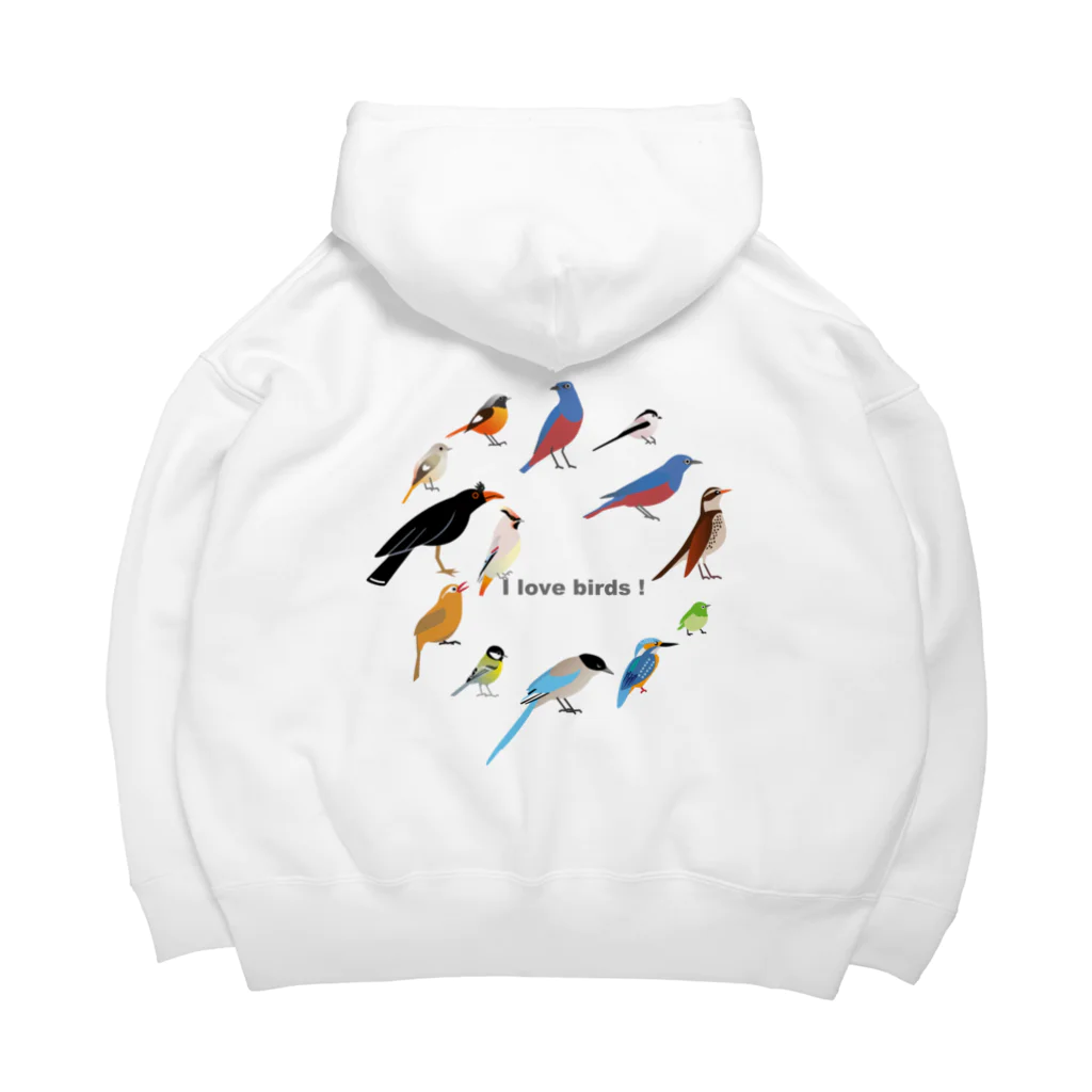 エダマメトイチ雑貨店のI love birds A 特大 Big Hoodie