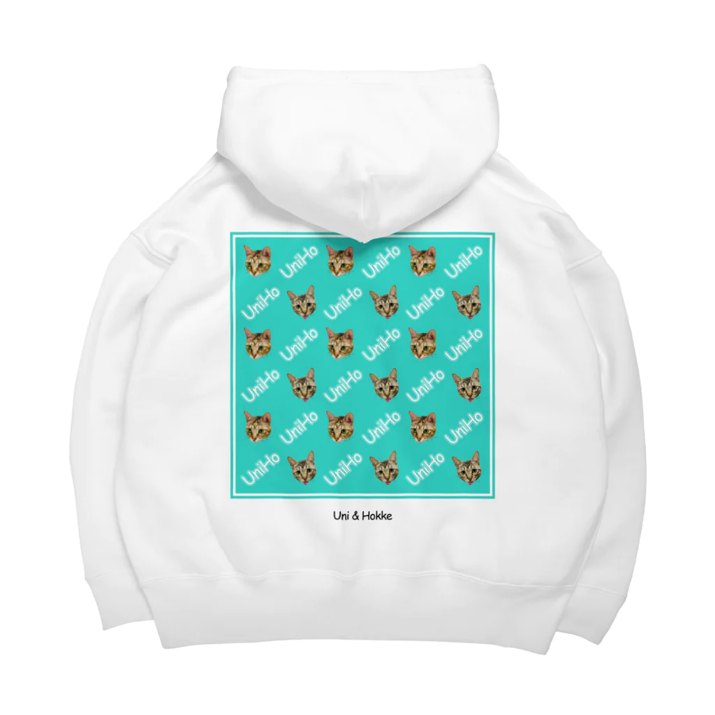 UniHo(うにほ)／愛猫 ネコグッズのUniHo 猫ズ総柄 パステルグリーン Big Hoodie