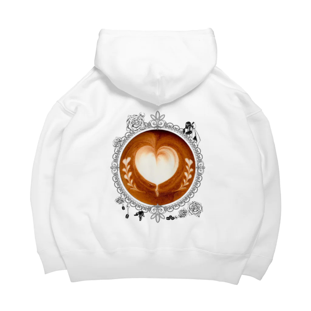 Prism coffee beanの【Lady's sweet coffee】ラテアート メッセージハート / With accessories ビッグシルエットパーカー