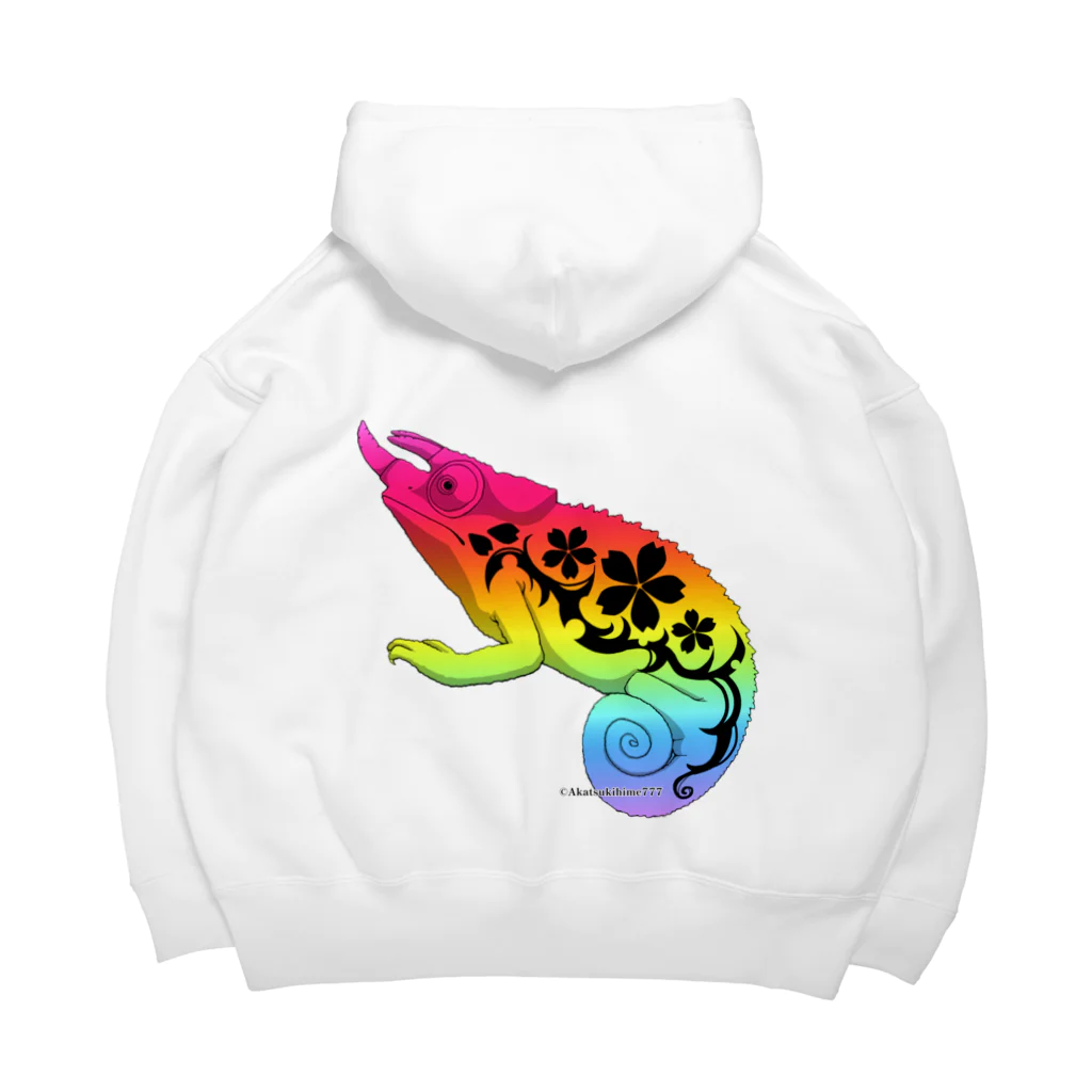 箱庭金魚❀暁姫の桜トライバル ジャクソンカメレオン(レインボー) Big Hoodie