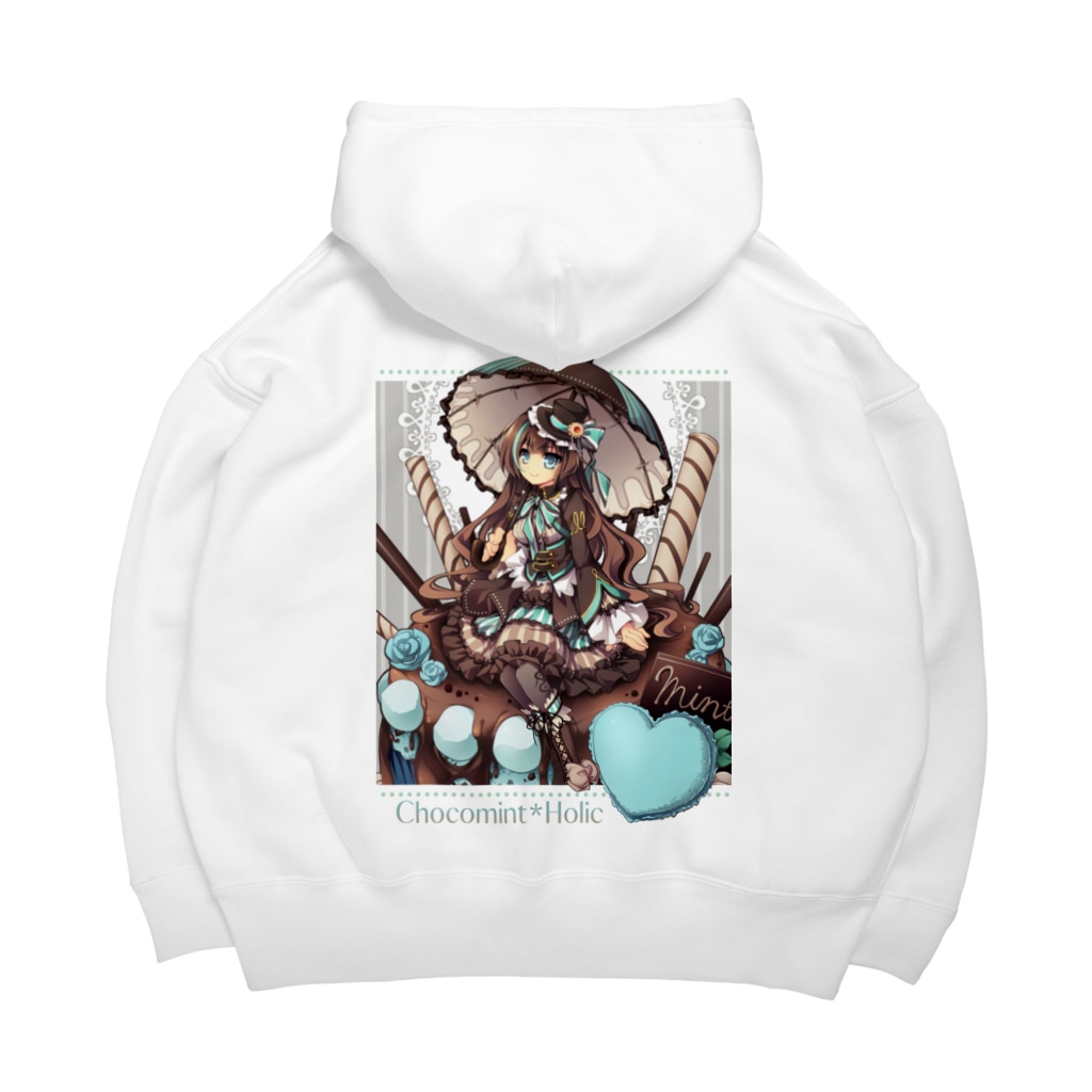 月蝕ざっか店＠SUZURI🇺🇦のChocomint*Holic（For Backprint） Big Hoodie