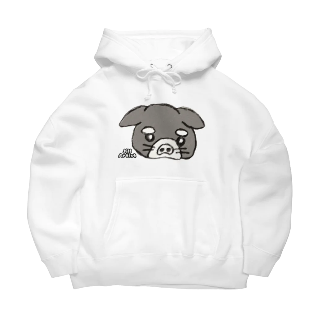 【ホラー専門店】ジルショップの犬＊イラスト＊鉛筆画＊絵＊ブサカワ Big Hoodie