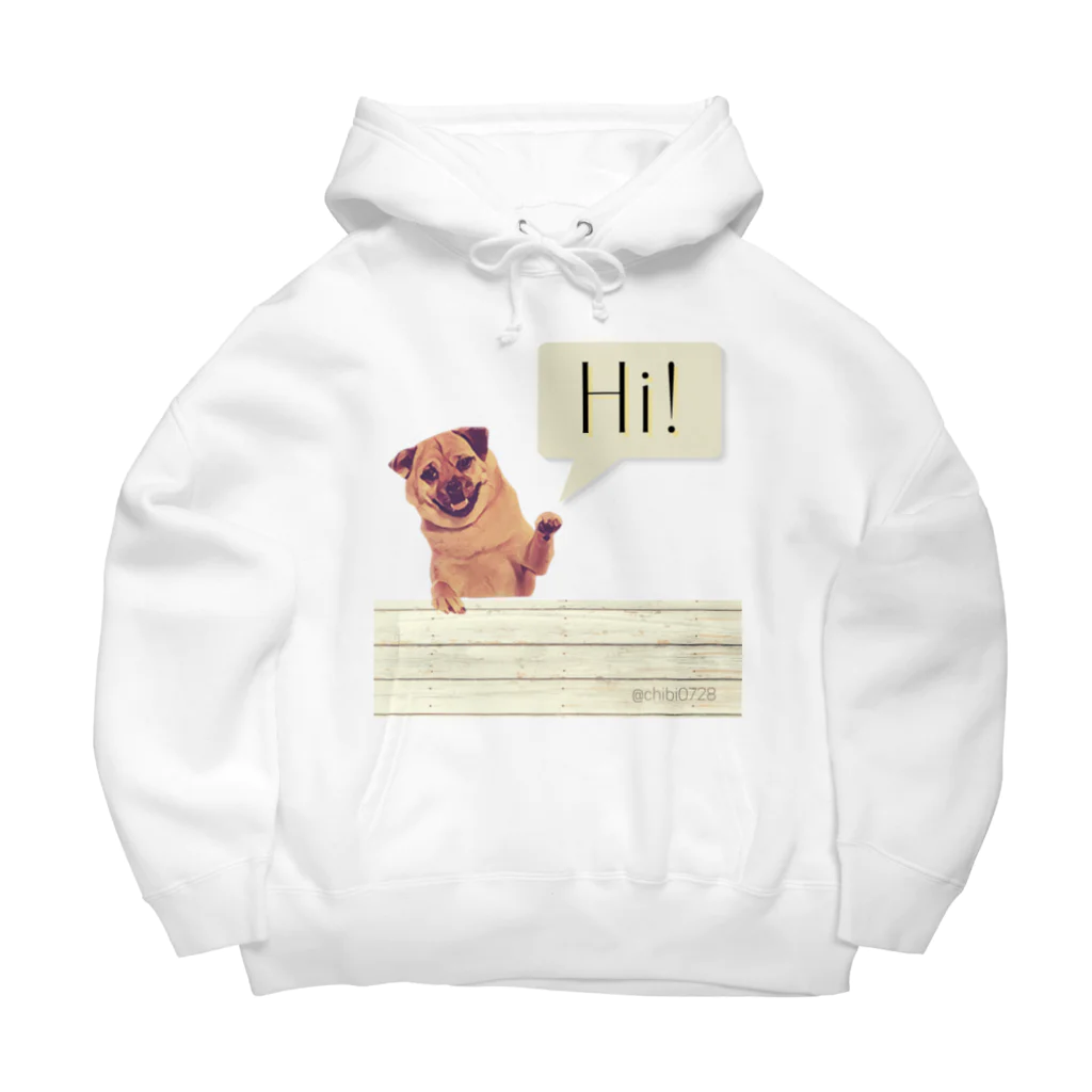 Shiba×Pagu Chibiの柴パグミックス犬Chibi「Hi!」 Big Hoodie