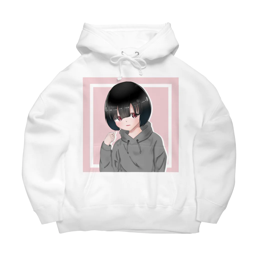 癒しの場所のパーカー姿の女の子 Big Hoodie