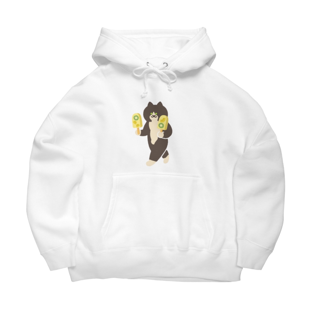 SUIMINグッズのお店の【中】トロピカルアイスをワイルドに運ぶねこ Big Hoodie