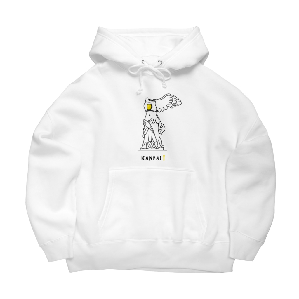 TM-3 Designの彫刻 × BEER（サモトラケのニケ）黒線画 Big Hoodie