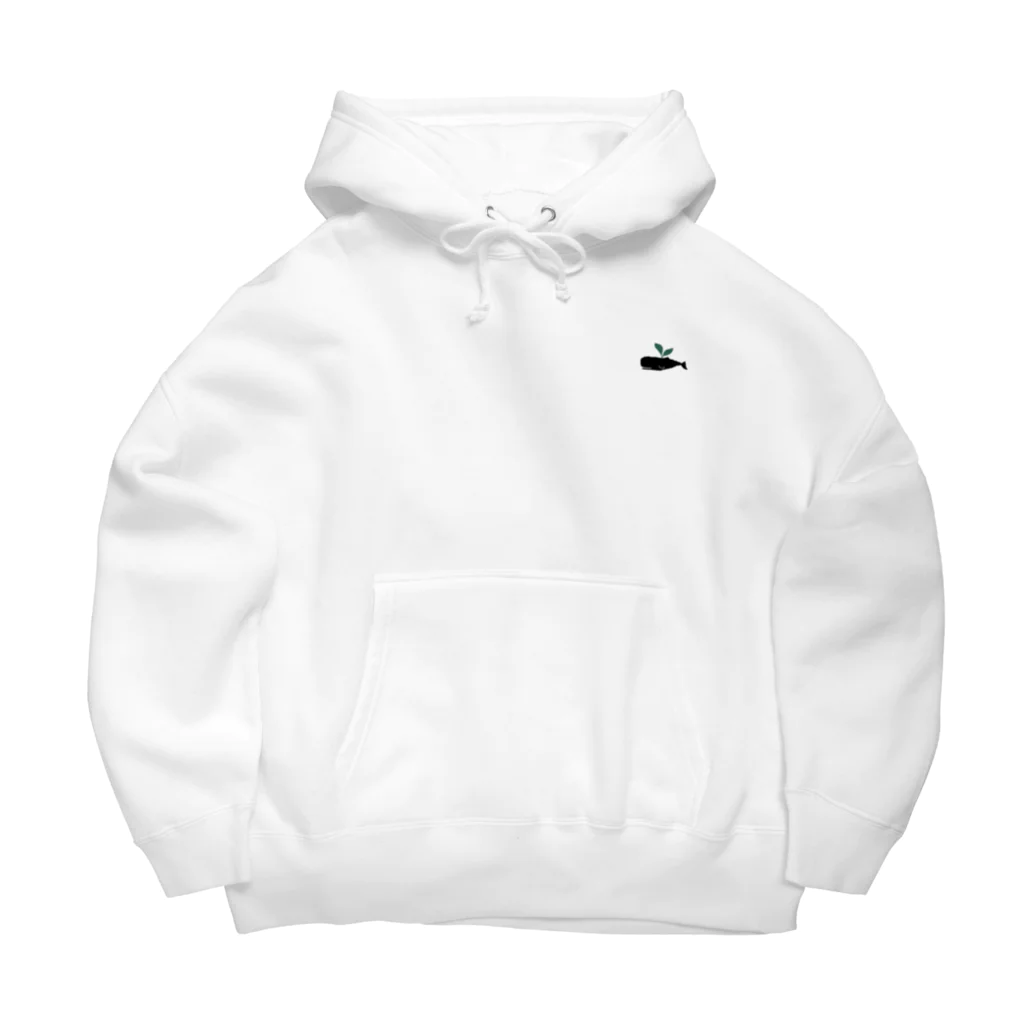 kujiraの店のkujiracamp 茶文字バック Big Hoodie