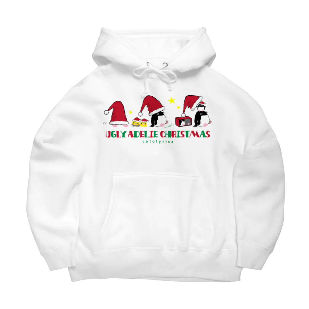 LittleLoroのUGLY ADELIE CHIRISTMAS 0586 アデリーペンギン サンタ帽子 横並び Big Hoodie