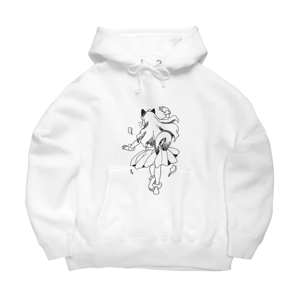 空想画学販売所の猫のフラダンサー　後ろ姿 Big Hoodie